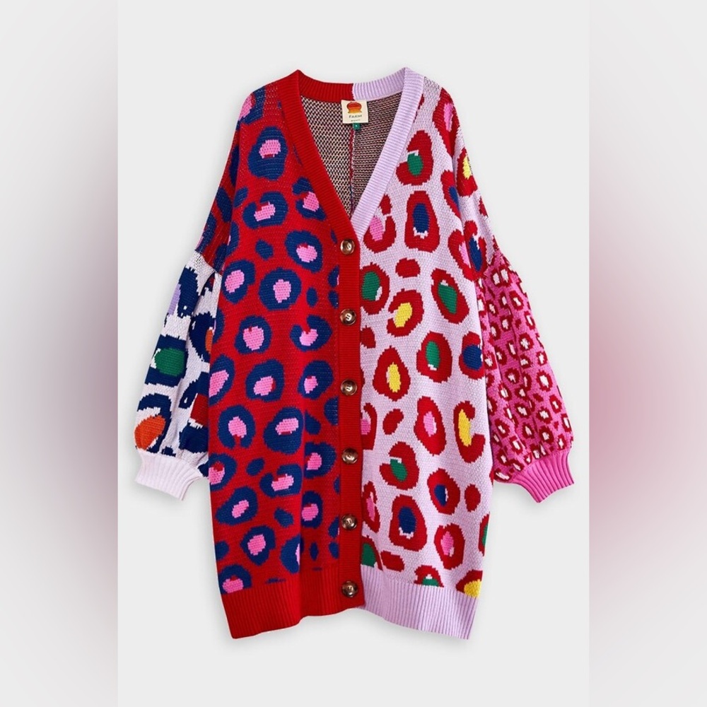 NWT Farm Rio Leopard Pop Cardigan S